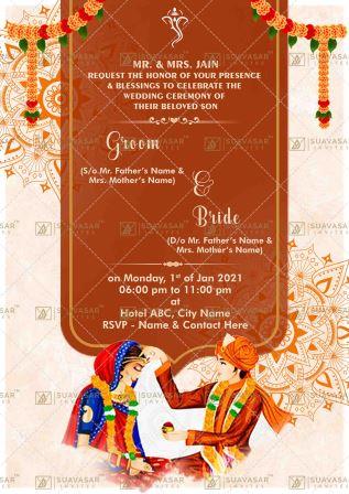 Traditional Wedding Invitation E-Card 20 | Suavasar Invites