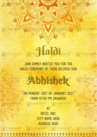 Haldi Ceremony Invitation Ecard 02 | Suavasar Invites