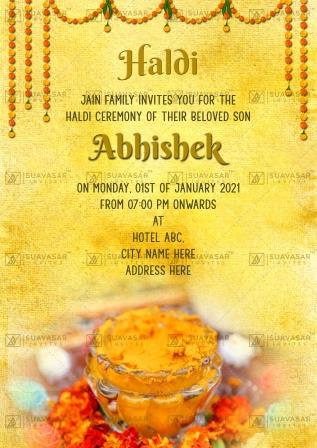 Haldi Ceremony Invitation Ecard 04 | Suavasar Invites