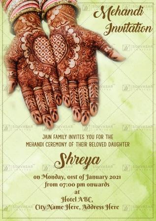 Mehandi Ceremony Invitation Ecard 07 | Suavasar Invites