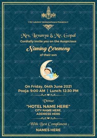 Naming Ceremony Invitation E-Card Maker 02 | Suavasar Invites
