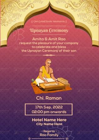 Thread/Upnayan Ceremony Invitation Ecard 02 | Suavasar Invites