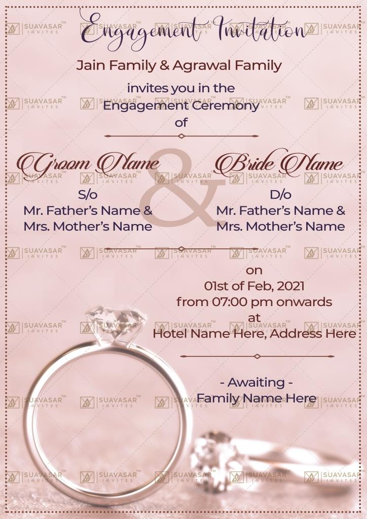 Top-style Creative Engagement Invitation Card In Pink Color
