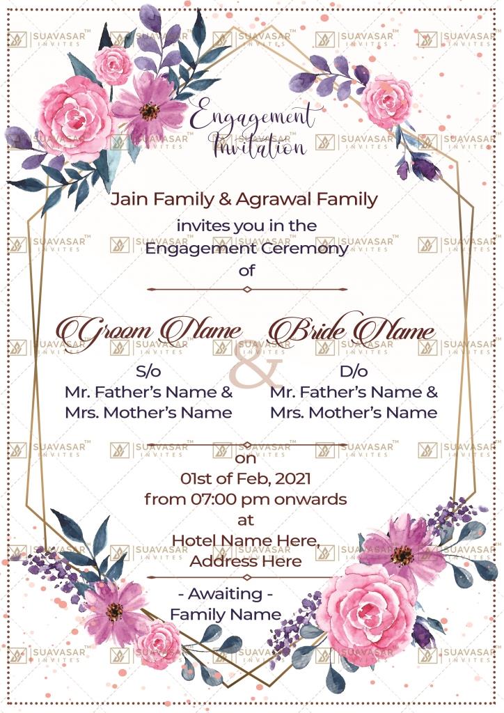 Floral Engagement Invitation Template
