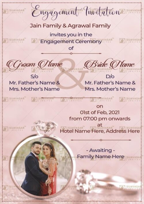 DCW_RCT_02 _ Ring Ceremony Invitation ‣ caricature wedding invitation