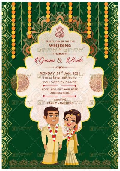 Traditional South Indian Wedding Invitation E-Card 03 - Suavasar Invites