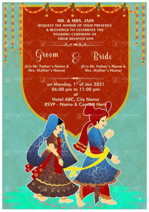 Rajasthani Wedding Invitation Ecard 02 - Suavasar Invites