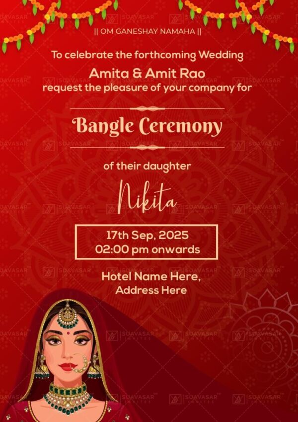 Bangle Ceremony Invitation ECard 02 - Suavasar Invites