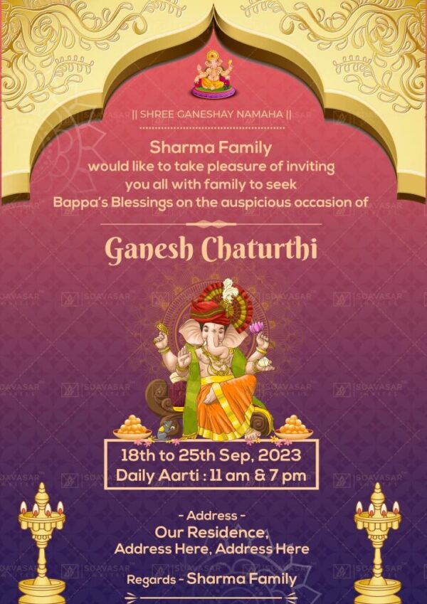 Exclusive Ganesh Chaturthi ECard 04 - Suavasar Invites