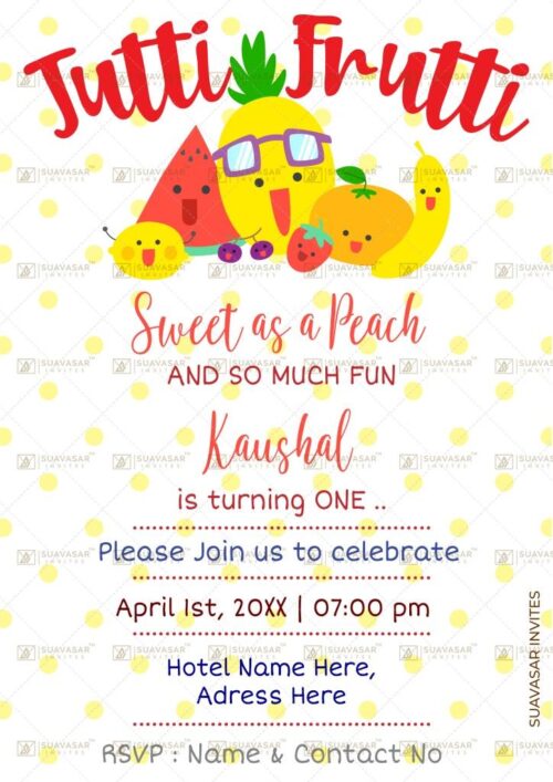 Fruit theme Birthday Invitation Ecard 01