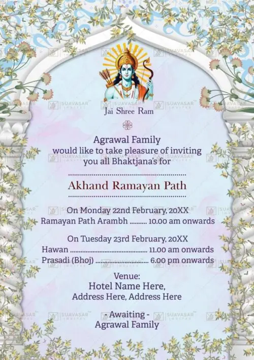 Akhand Ramayan Path Invitation Card 08