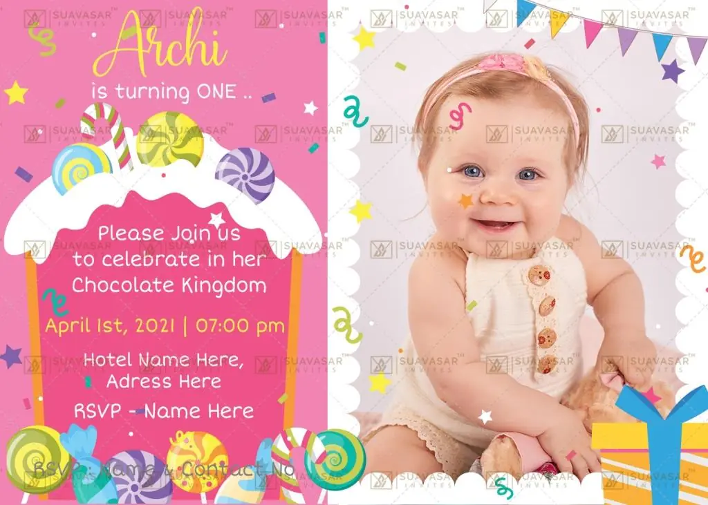 Candyland Theme Birthday Invitation Ecard 01